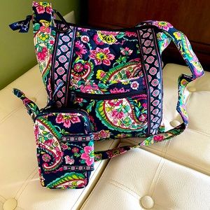 Vera Bradley Petal Paisley Handbag and Wristlet